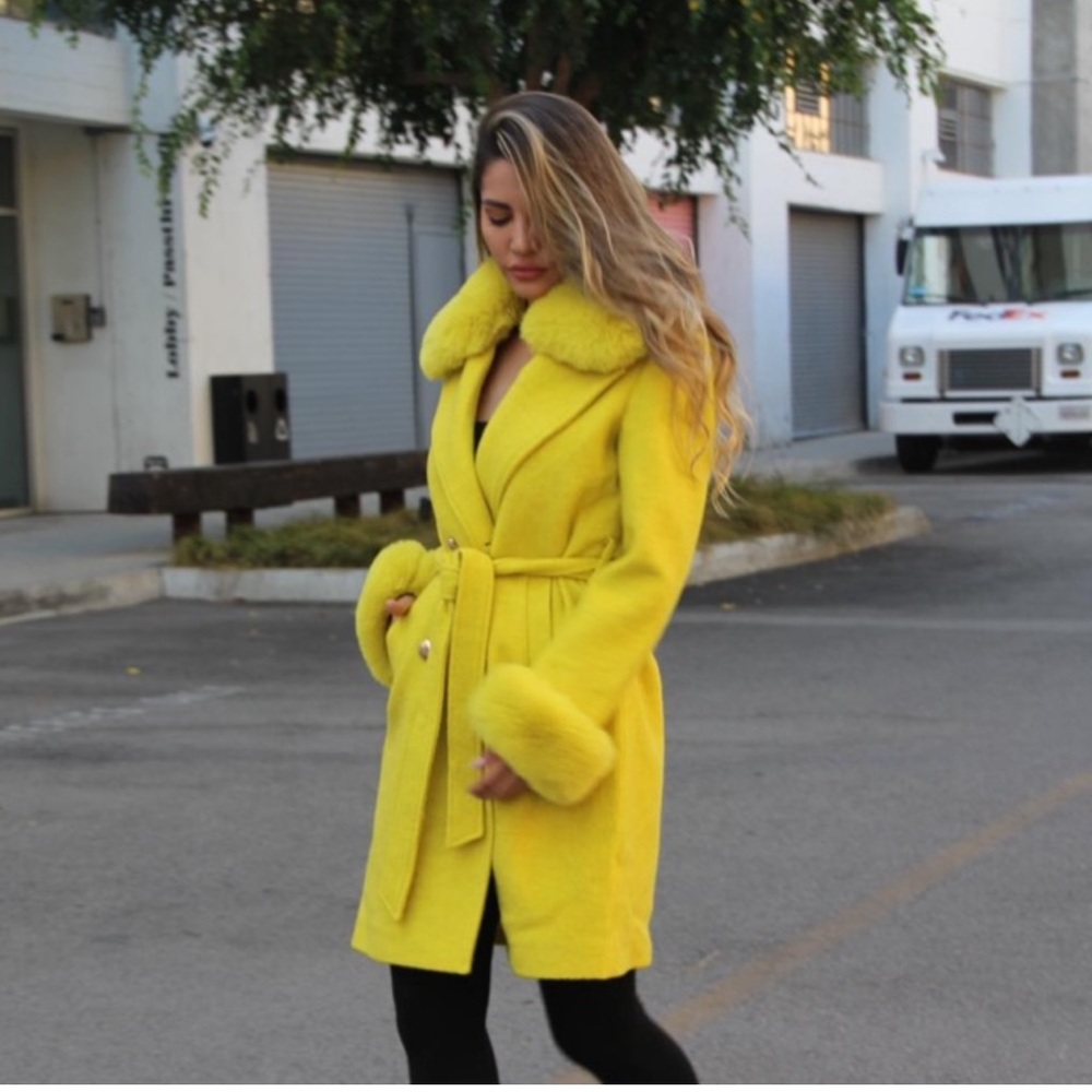 Wool Coat w/ Removable Fur Trim